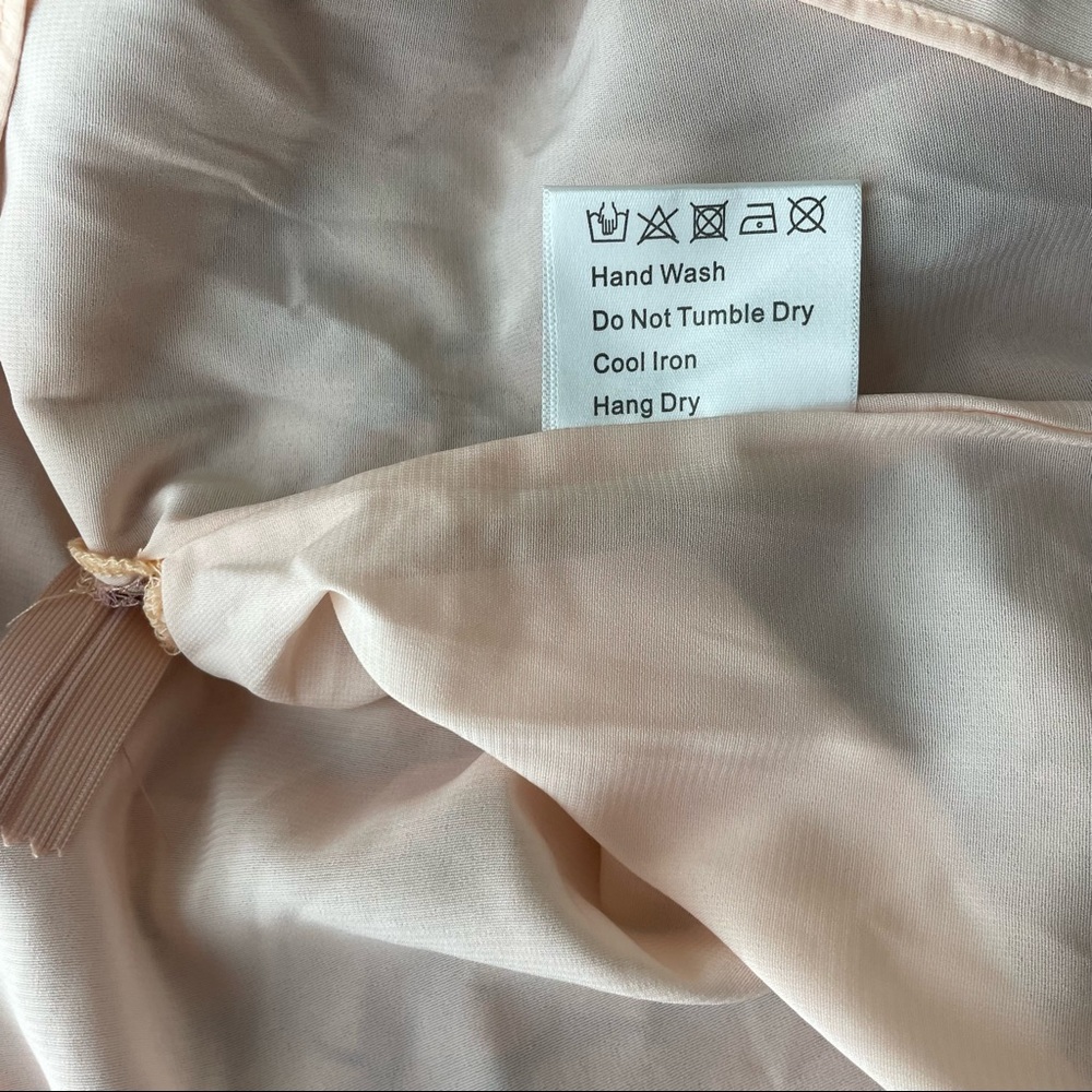 O.P.T NWT FLORAL DEGAGE PEACH ROSE GOLD METALLIC BOHO PEASANT DRESS SMALL ANTHRO - Picture 11 of 11